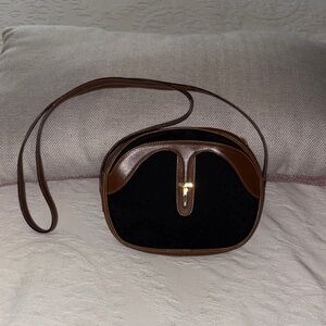 Vintage Beautiful Elegant Canvas & Leather Crossbody by Tiffany & Co.